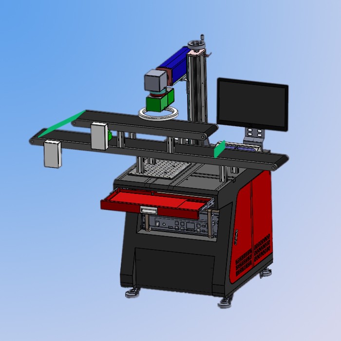 CCD视觉自动定位激光打标机镭射镭雕机配光纤CO2紫外图片