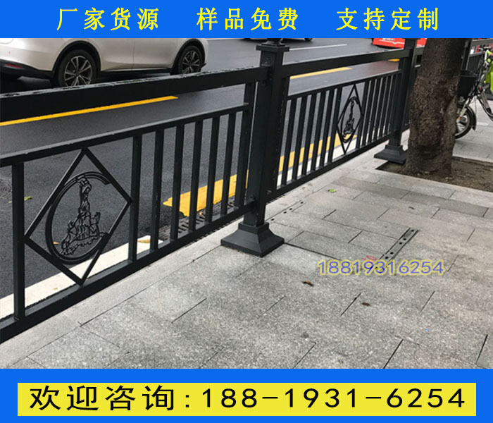 广州机动车中心分隔护栏 越秀区人行道护栏定做 隔离带护栏图片