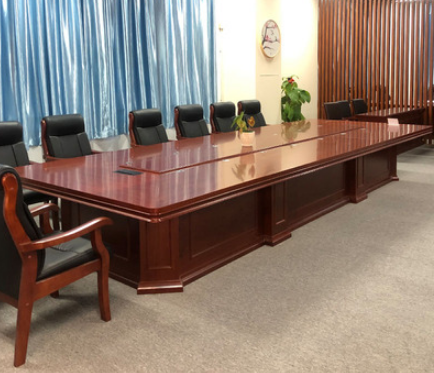 沈阳大型会议桌长桌办公桌政府高密度板实木皮办公桌组合桌子