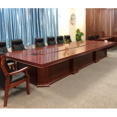 沈阳大型会议桌长桌办公桌政府高密度板实木皮办公桌组合桌子图片