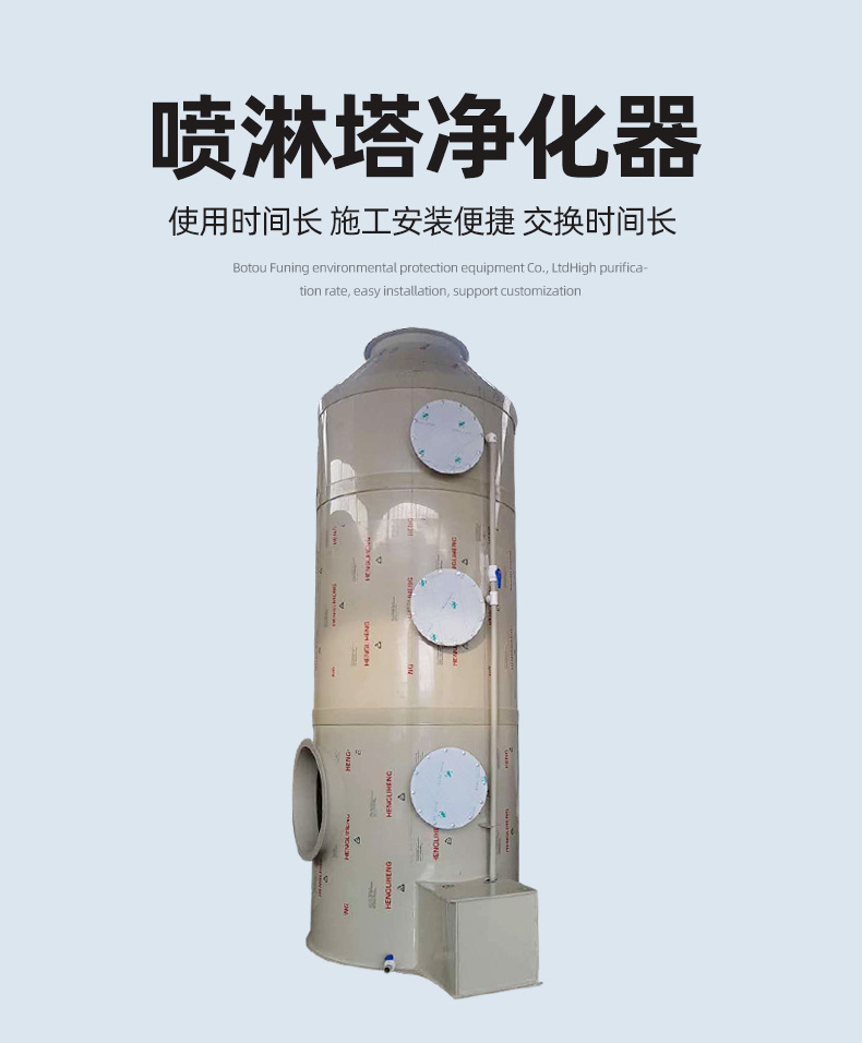 PP喷淋塔废气处理设备 水喷淋塔 除酸雾器玻璃钢脱硫塔图片
