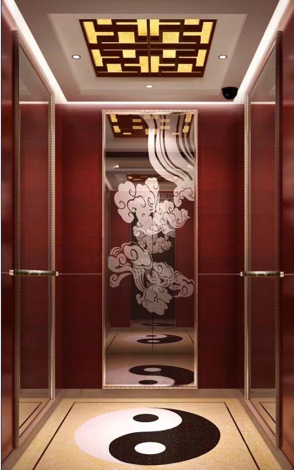装潢电梯 电梯二次装修 电梯轿厢装潢设计 唐山电梯装饰公司图片